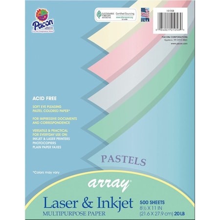 Pacon Paper, Array, Pastl, Ast, 500Sh, PK10 PAC101058
